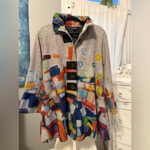 Damee abstract, Watercolor, Art Jacket For Women 2XL Made In Korea